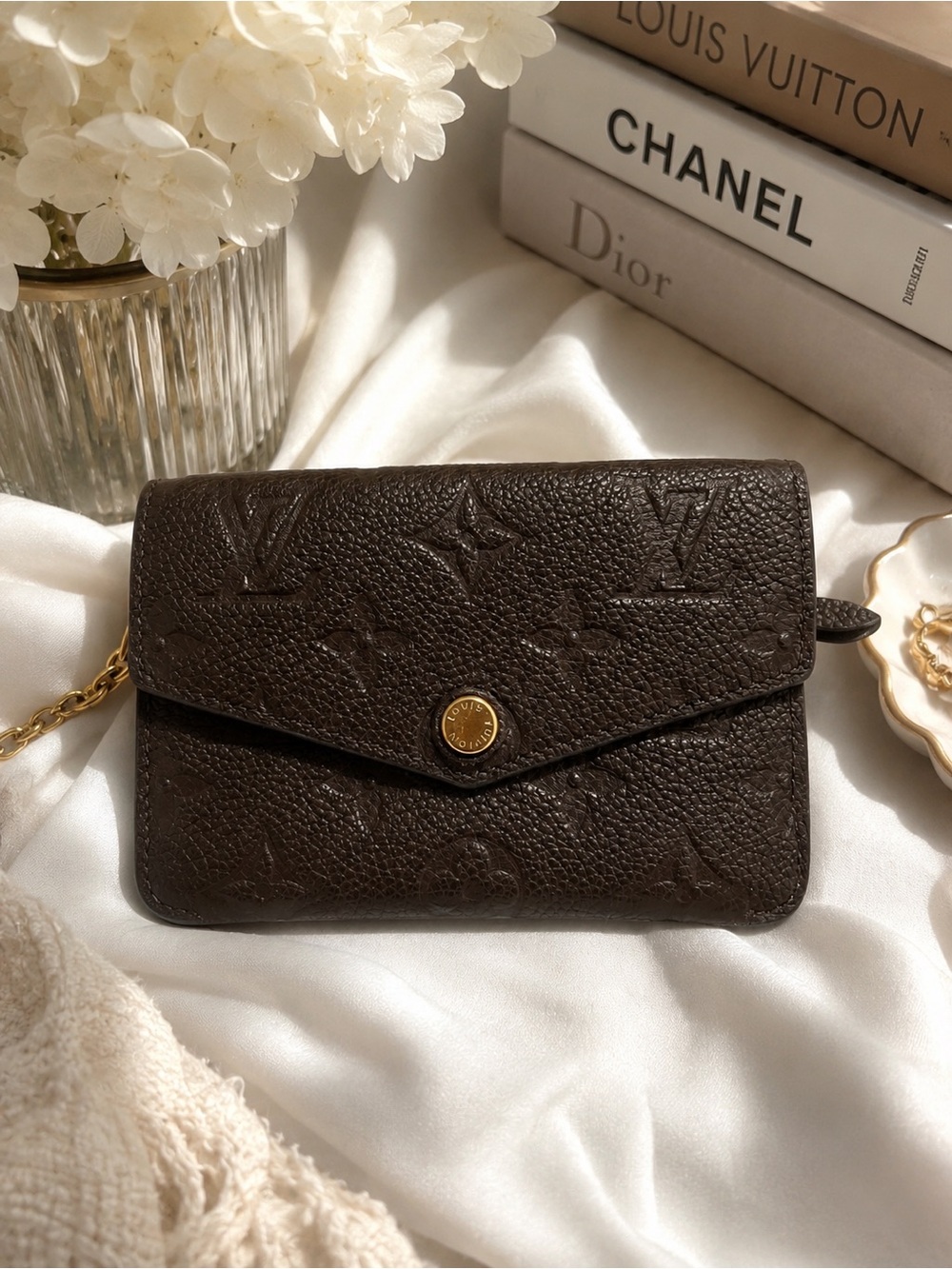 Louis Vuitton Monogram Empreinte Key Pouch / Key Holder Wallet Brown Leather